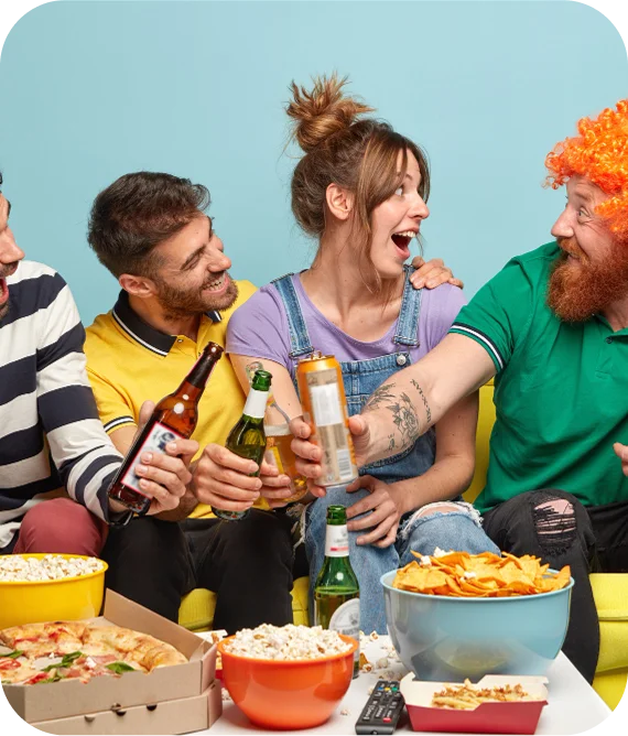Friends celebrating