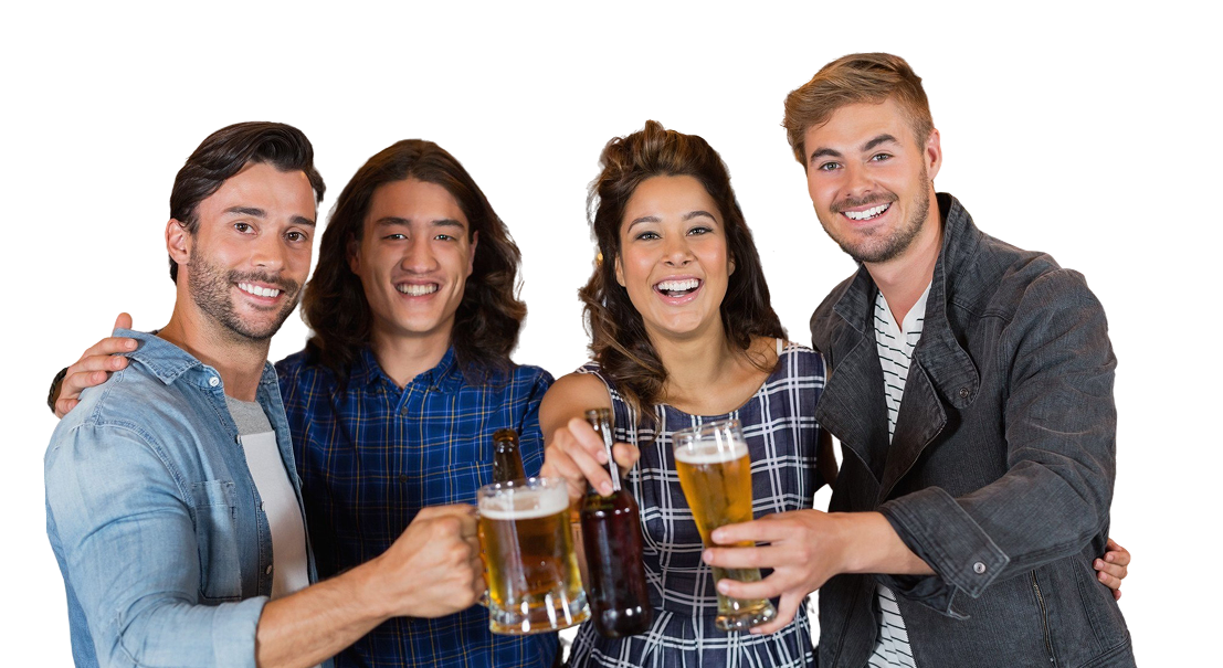 Friends celebrating